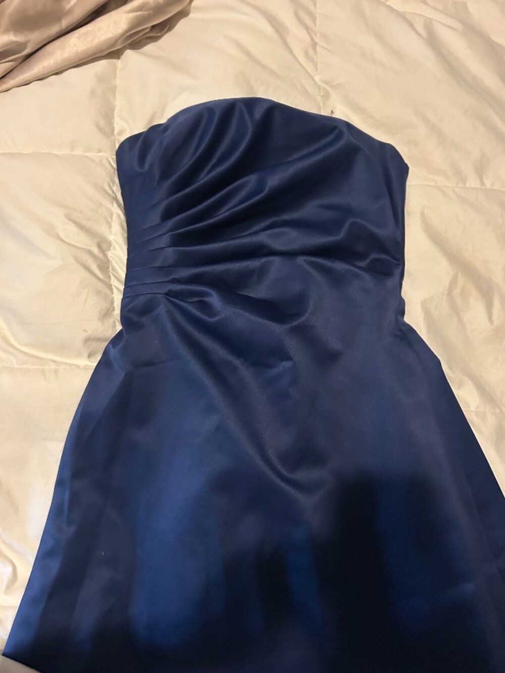 Nightway Collections Royal Blue Strapless Satin Formal Gown Size 4, runs small